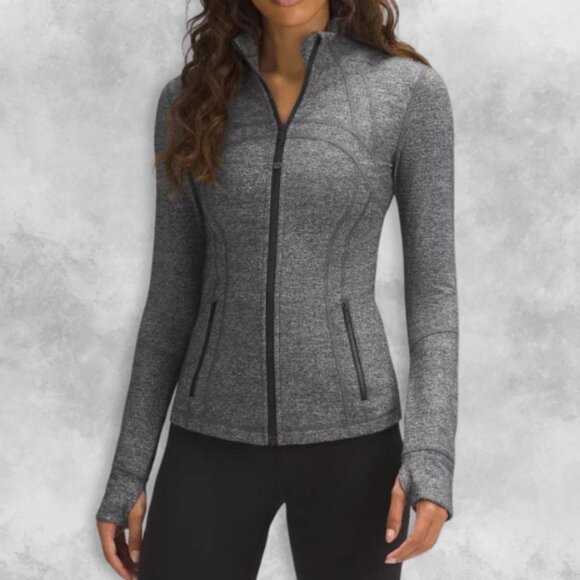 lululemon athletica Jackets & Blazers - Lululemon Define Long Sleeve Jacket Full-Zip Pockets Heathered Black Women's 10